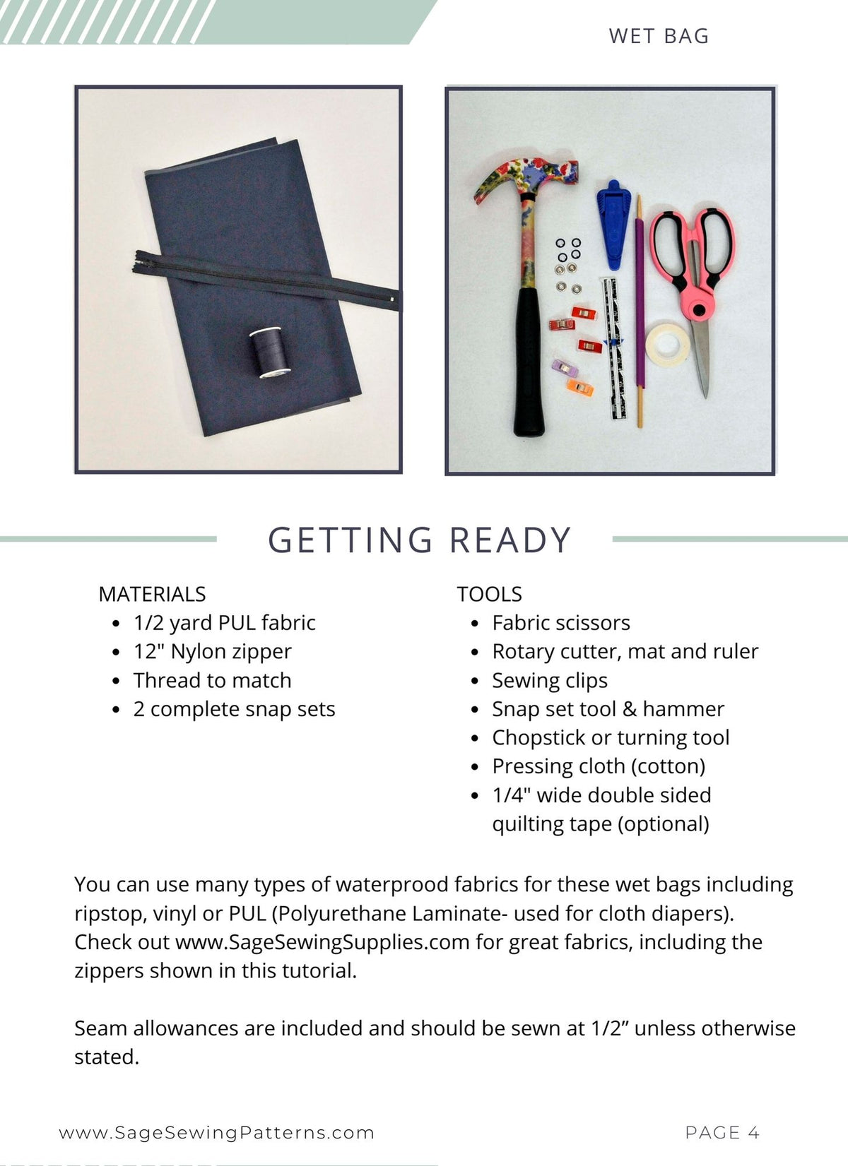 Kitchen Hanging Wet Bag, digital sewing pattern tutorial