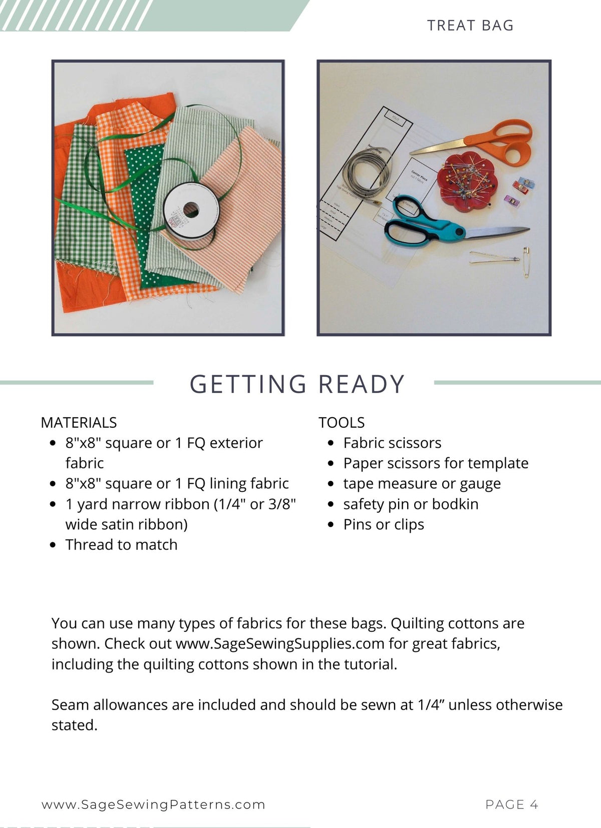 Carrot Treat Bags, digital sewing pattern tutorial