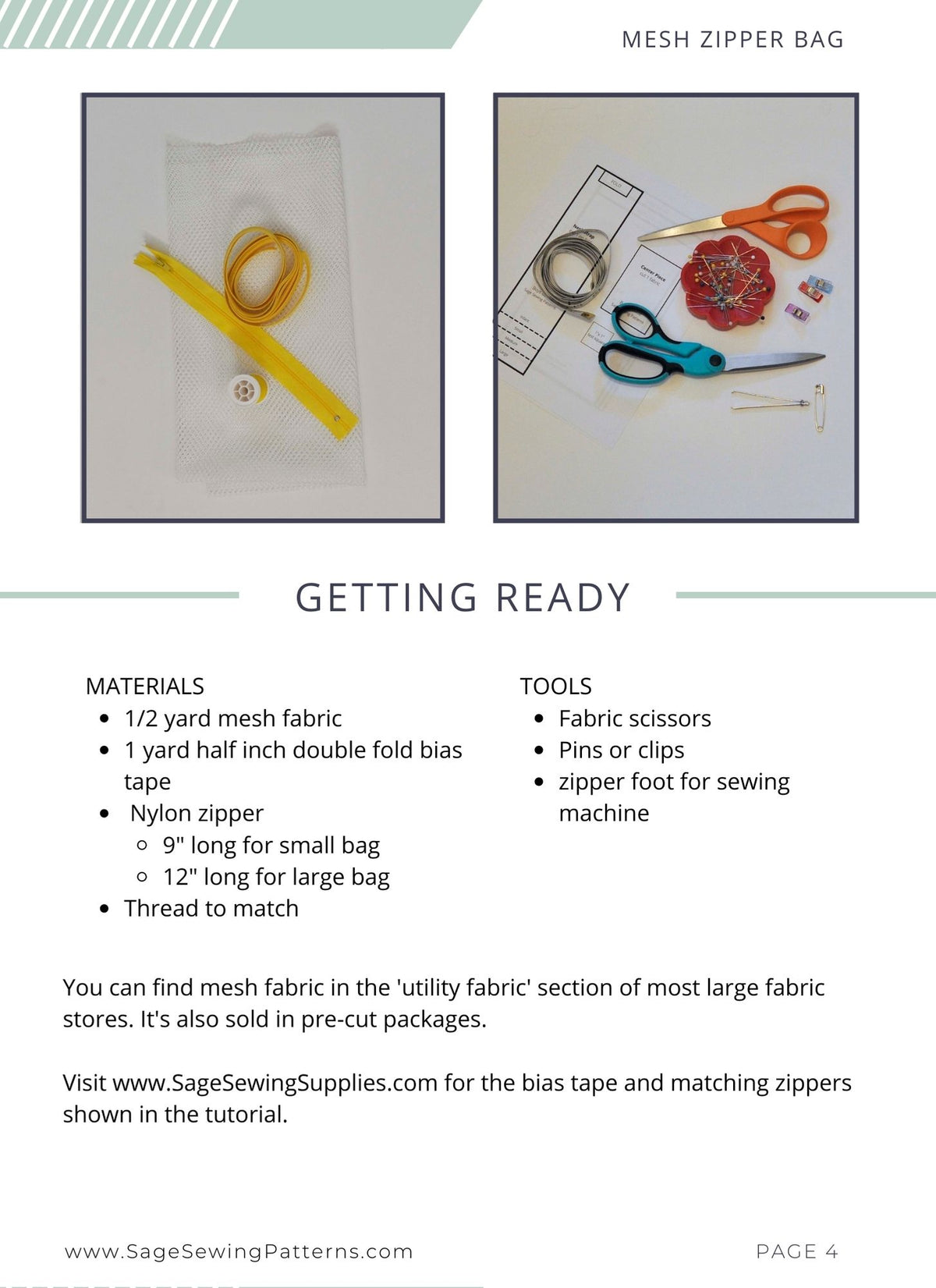 Zippered Mesh Laundry Bags, digital sewing pattern tutorial in 2 sizes