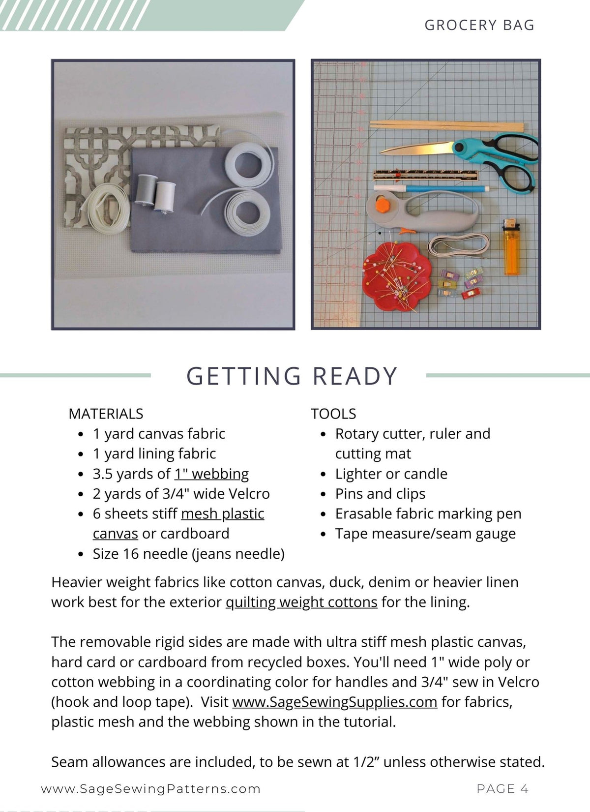 Shopping Box Bag, digital sewing pattern tutorial