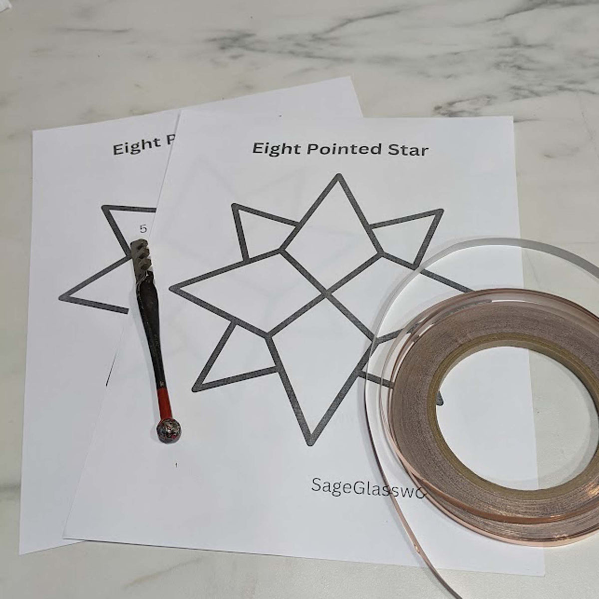 8 Pointed Star Stained Glass PATTERN