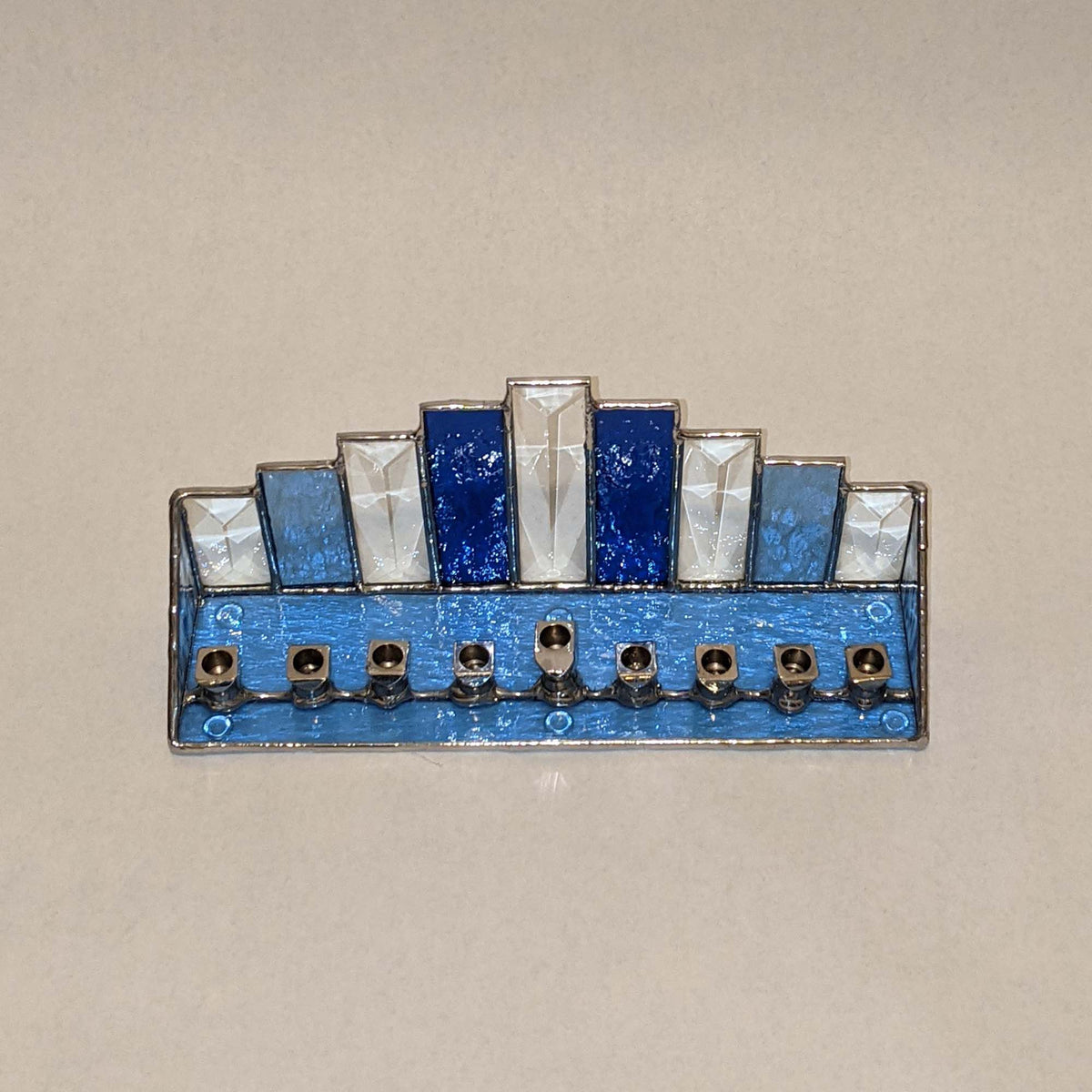 Beveled Menorah stained glass pattern TUTORIAL