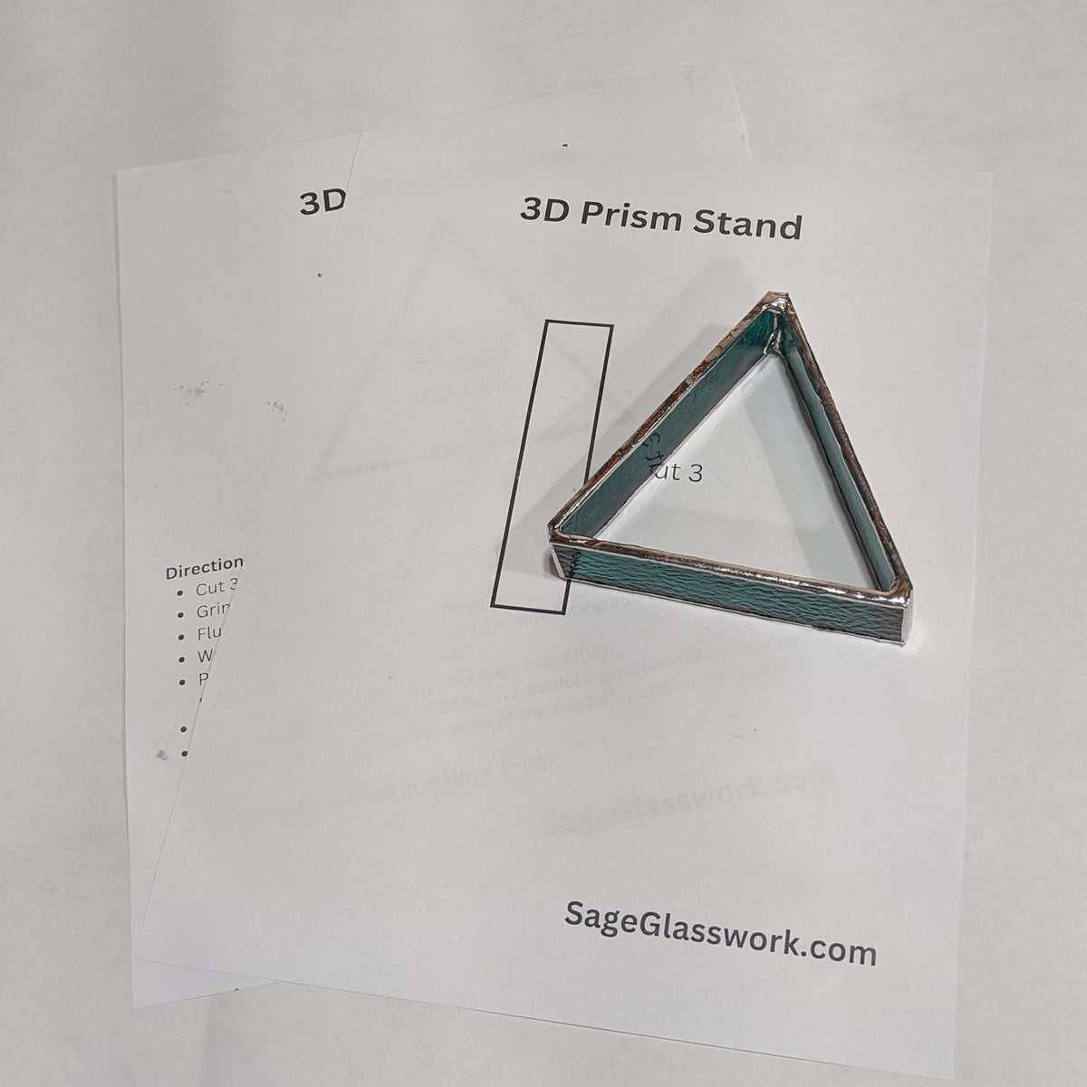 3D Prism Triangle Stand Stained Glass PATTERN
