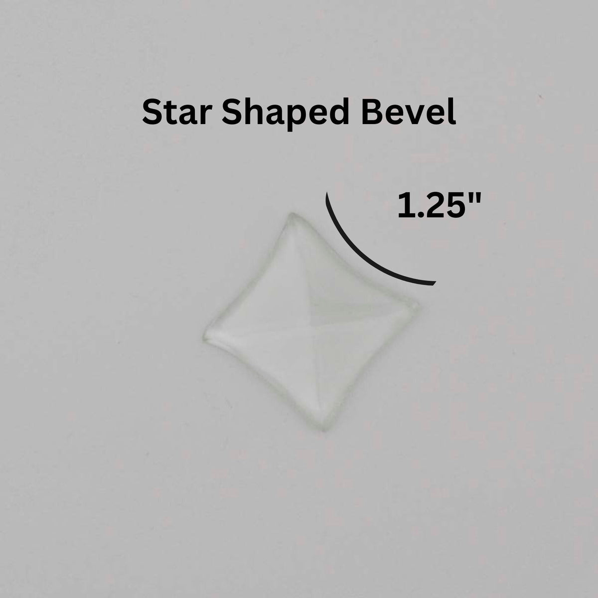 1.25" Star Glass Bevel, 1 1/4 inch concave sides