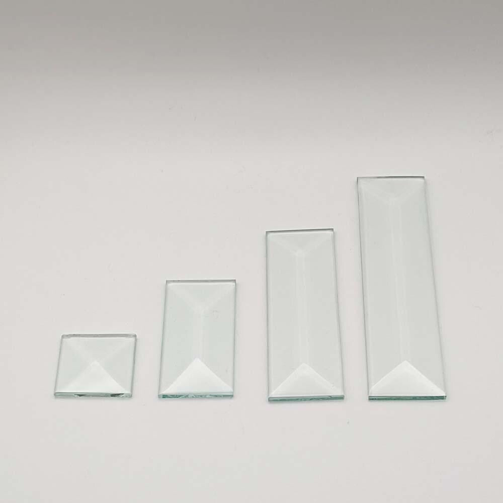 1" x 2" Rectangle Beveled Glass