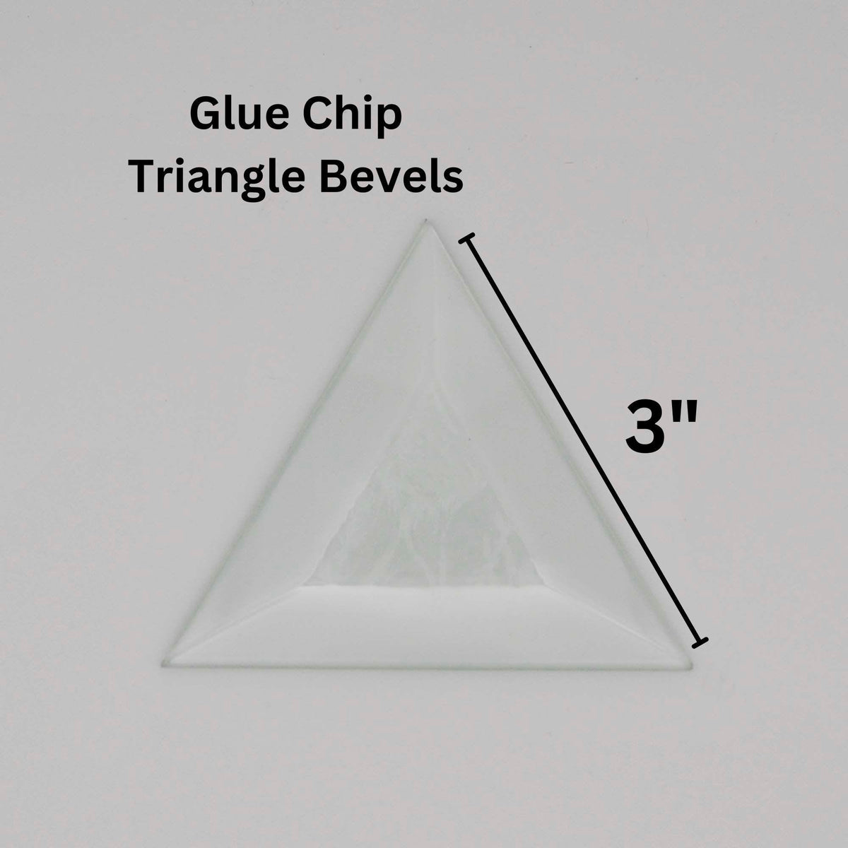Triangle Bevel with Glue Chip center, 3 inch or 4 inch