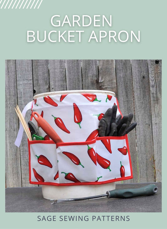 Garden Bucket Apron, digital sewing pattern tutorial