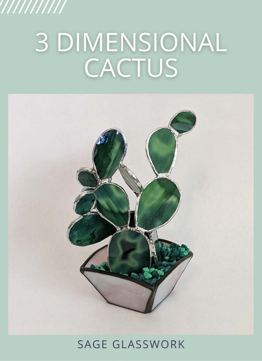3D Cactus TUTORIAL, stained glass pattern