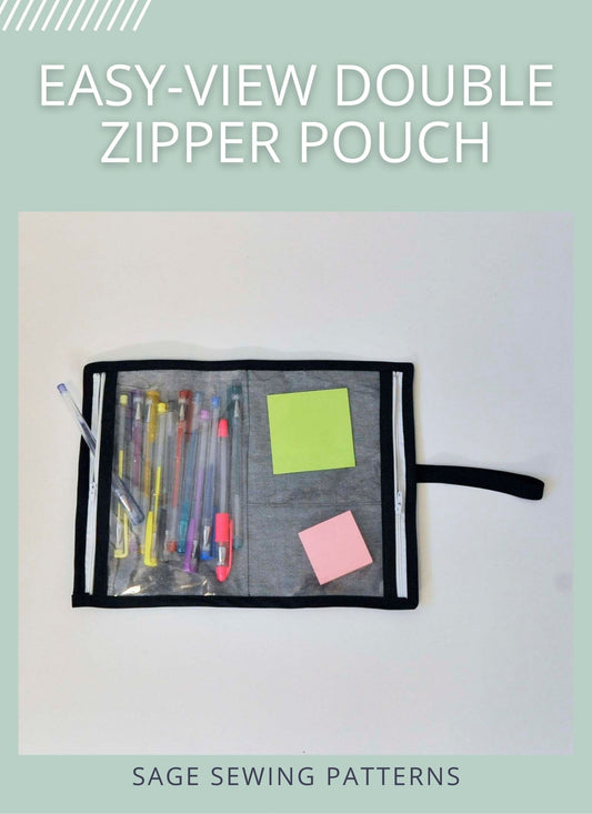 Easy View Zippered Pouch, digital sewing pattern tutorial