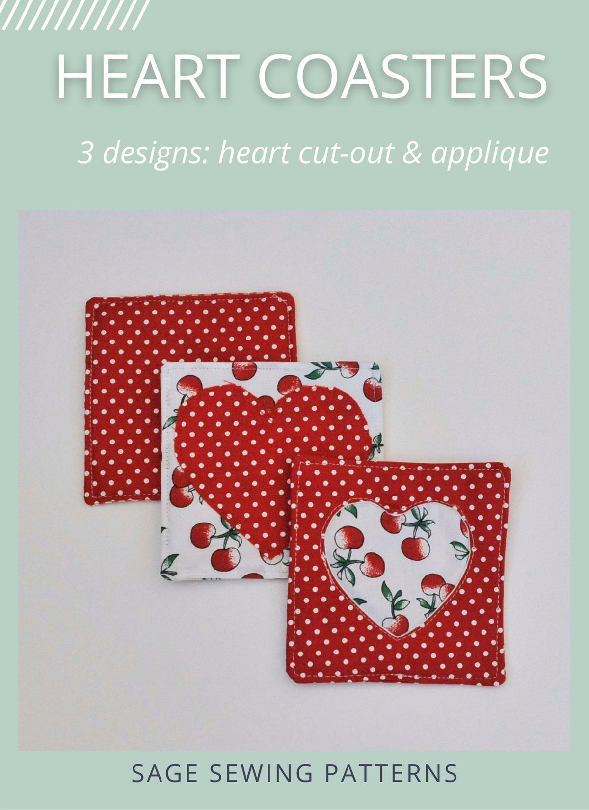 Heart Cut Out Coaster, digital sewing pattern tutorial