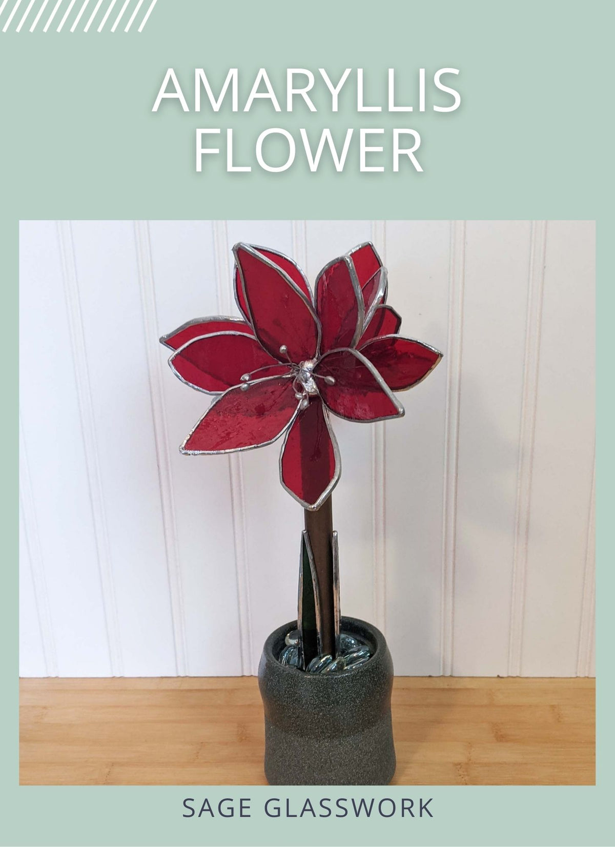 3D Amaryllis stained glass pattern and TUTORIAL