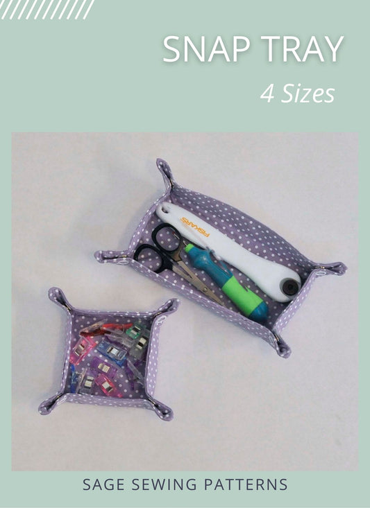 Snap Tray, digital sewing pattern tutorial 4 sizes