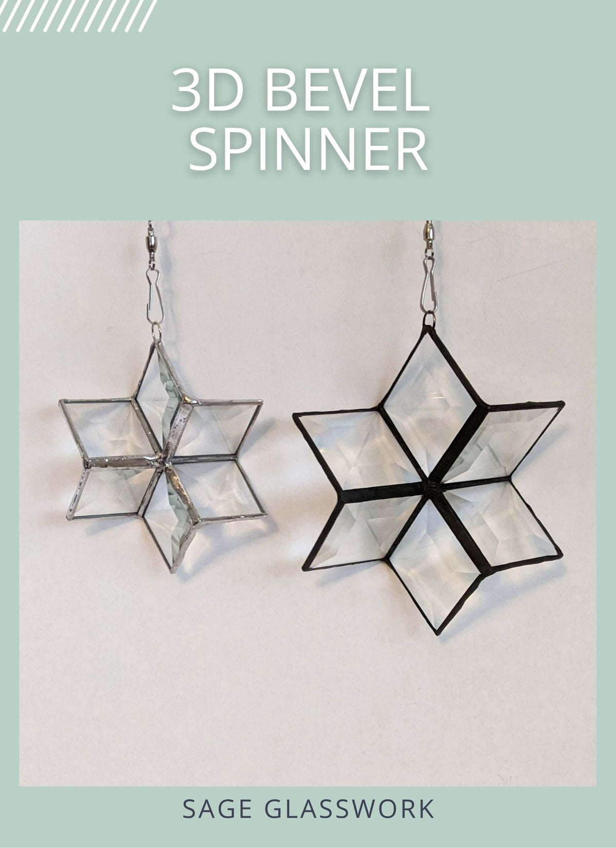 3D Bevel Spinner stained glass TUTORIAL pattern