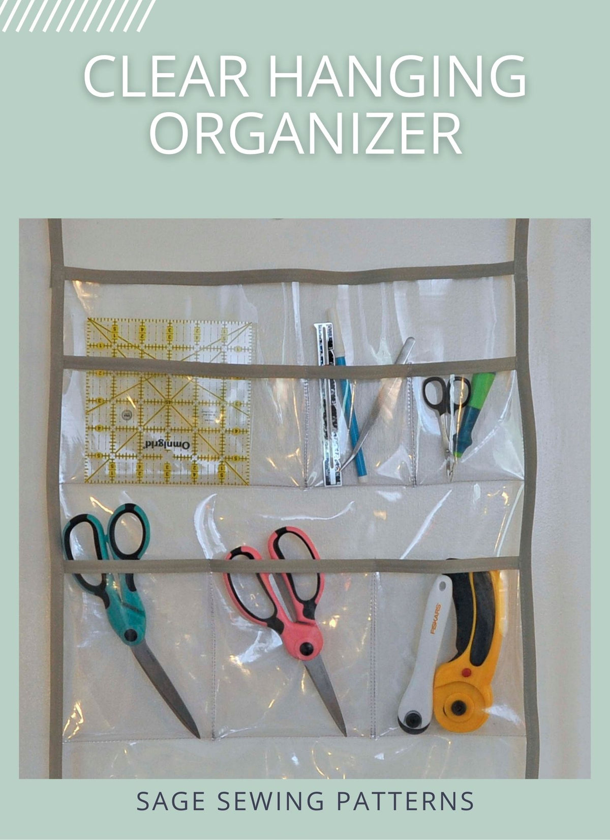 Clear Hanging Pocket Organizer, digital sewing pattern tutorial