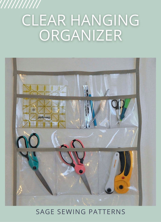 Clear Hanging Pocket Organizer, digital sewing pattern tutorial