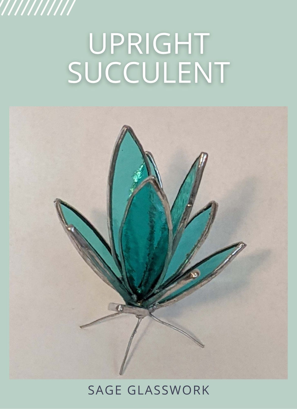 3D Upright Succulent TUTORIAL stained glass pattern