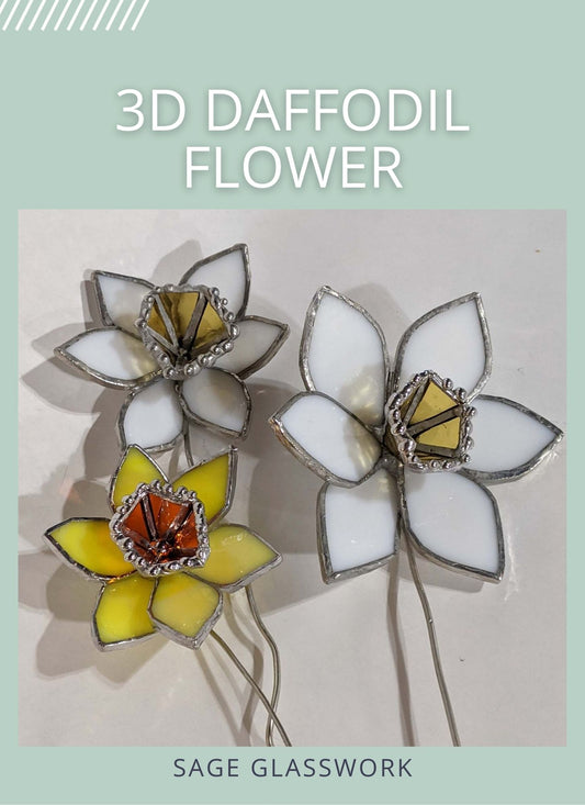 3D Daffodil Flower TUTORIAL stained glass pattern