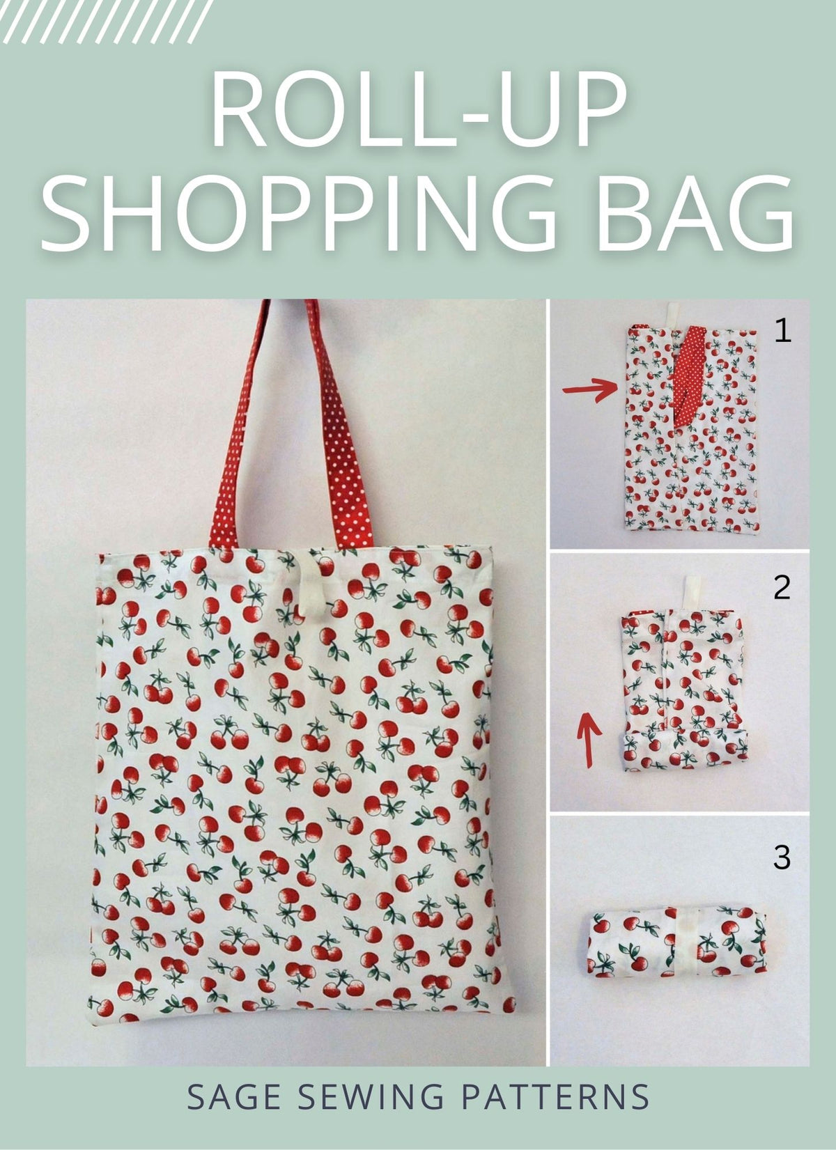 Reusable Roll-Up Bag, digital sewing pattern tutorial