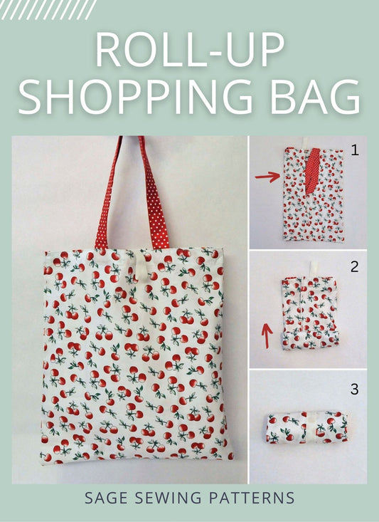 Reusable Roll-Up Bag, digital sewing pattern tutorial