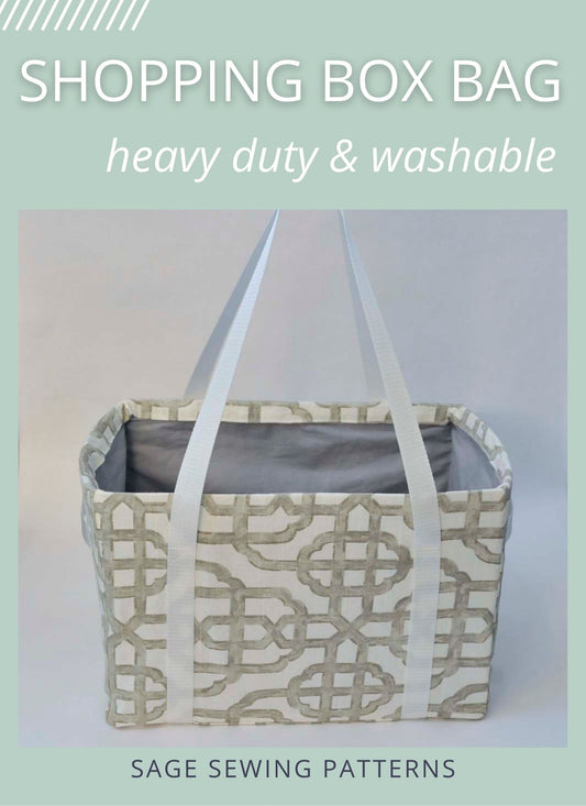 Shopping Box Bag, digital sewing pattern tutorial