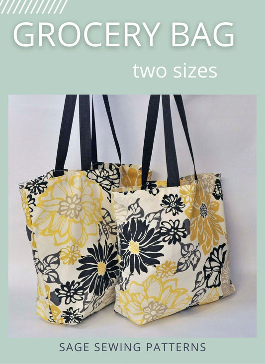 Canvas Grocery Bag, digital sewing pattern tutorial