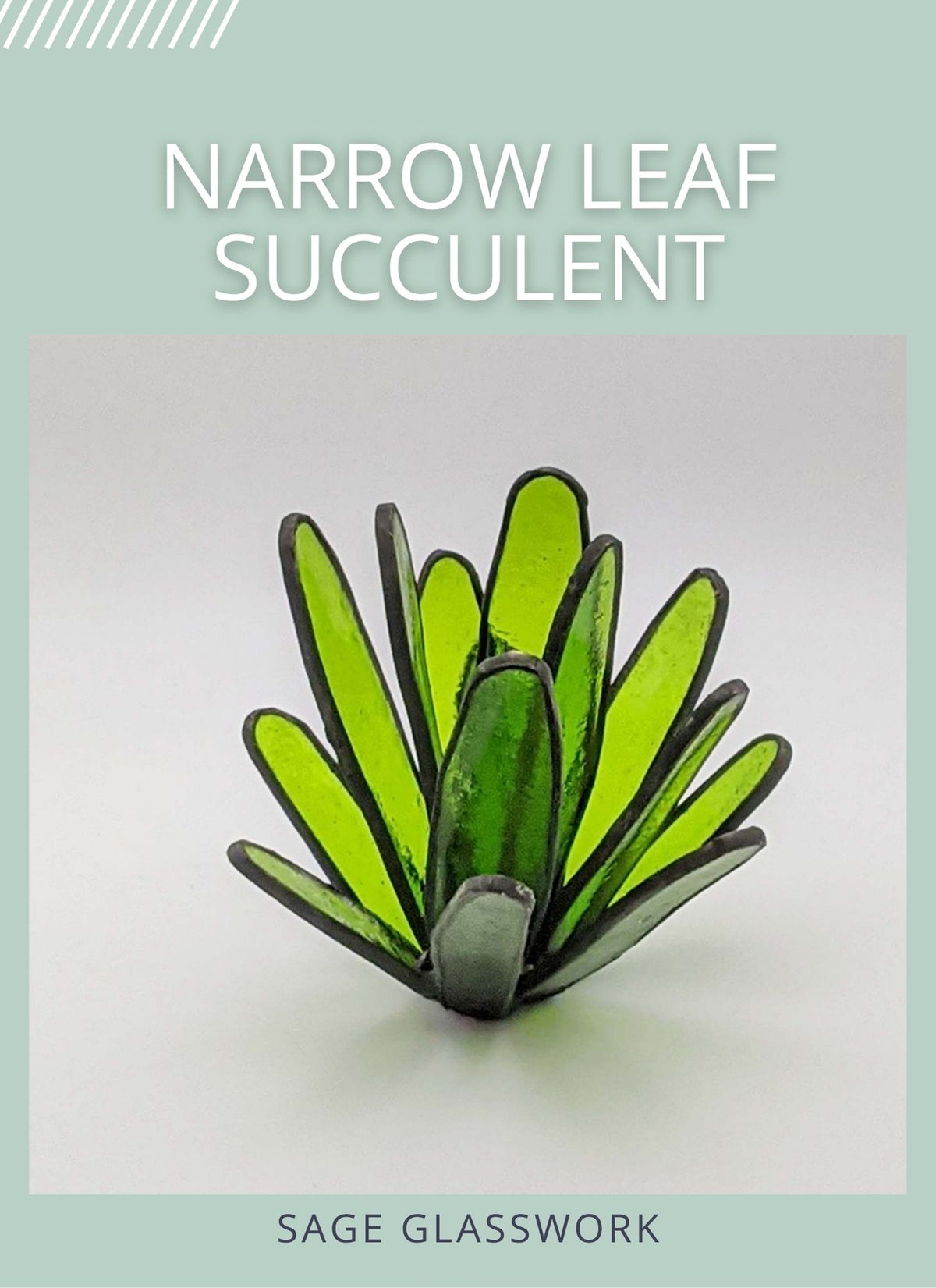 3D Narrow Leaf Succulent TUTORIAL, stained glass pattern
