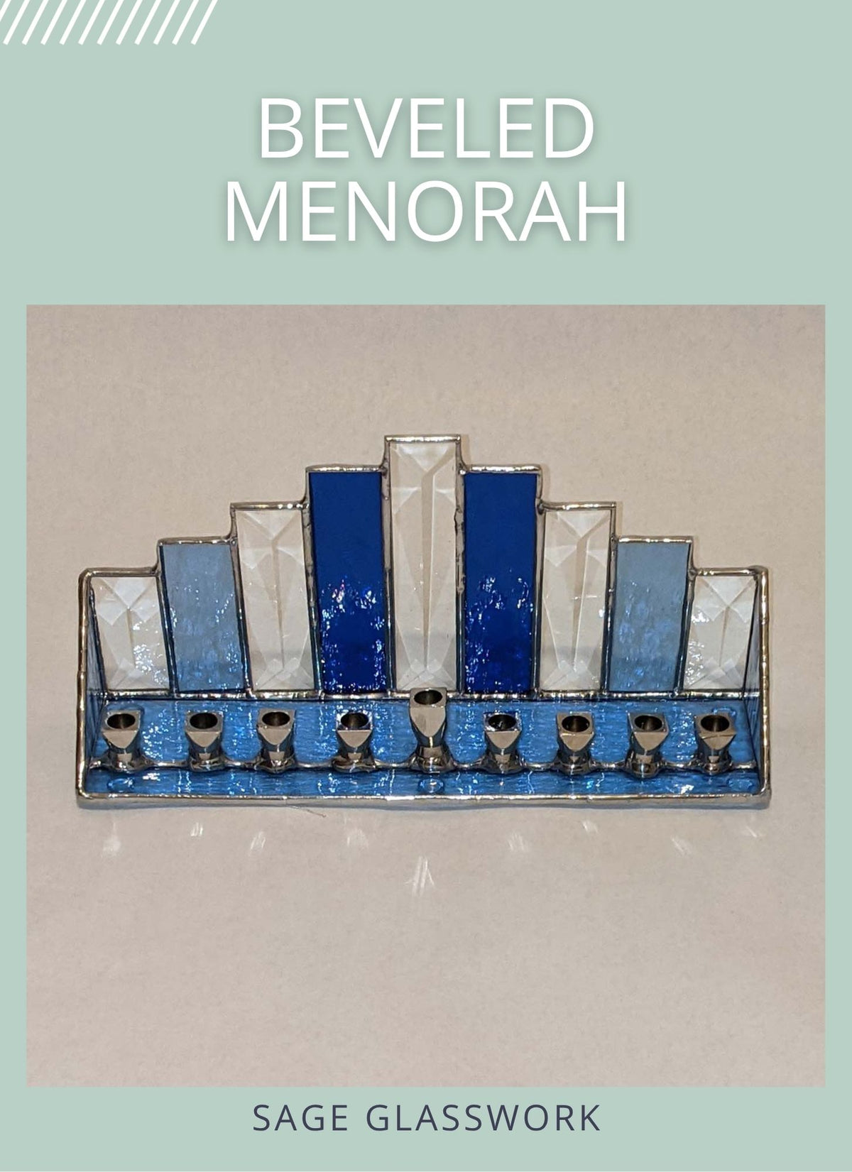 Beveled Menorah stained glass pattern TUTORIAL