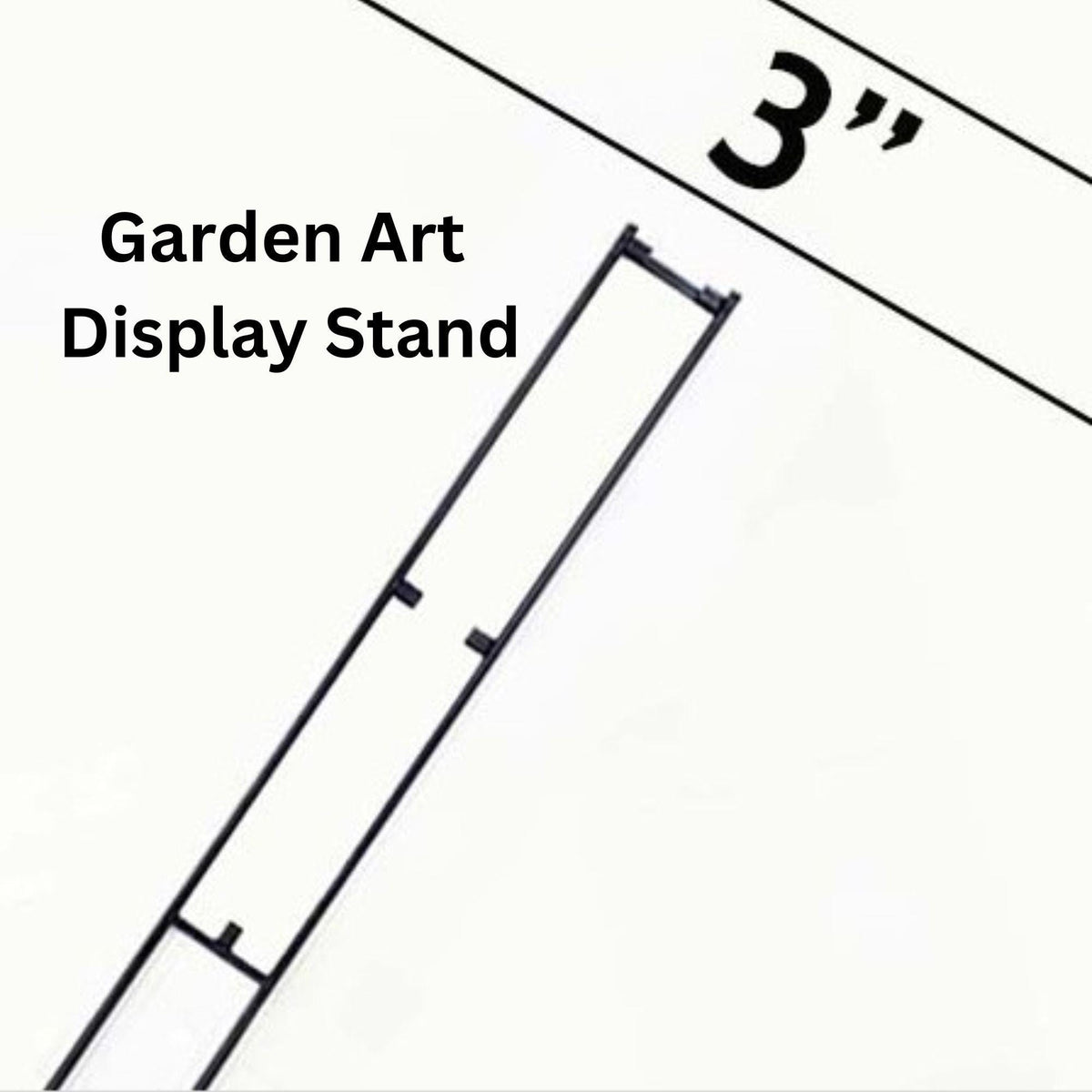 TALL Garden Stake Display Stand for stained glass, 24" tall 3" wide