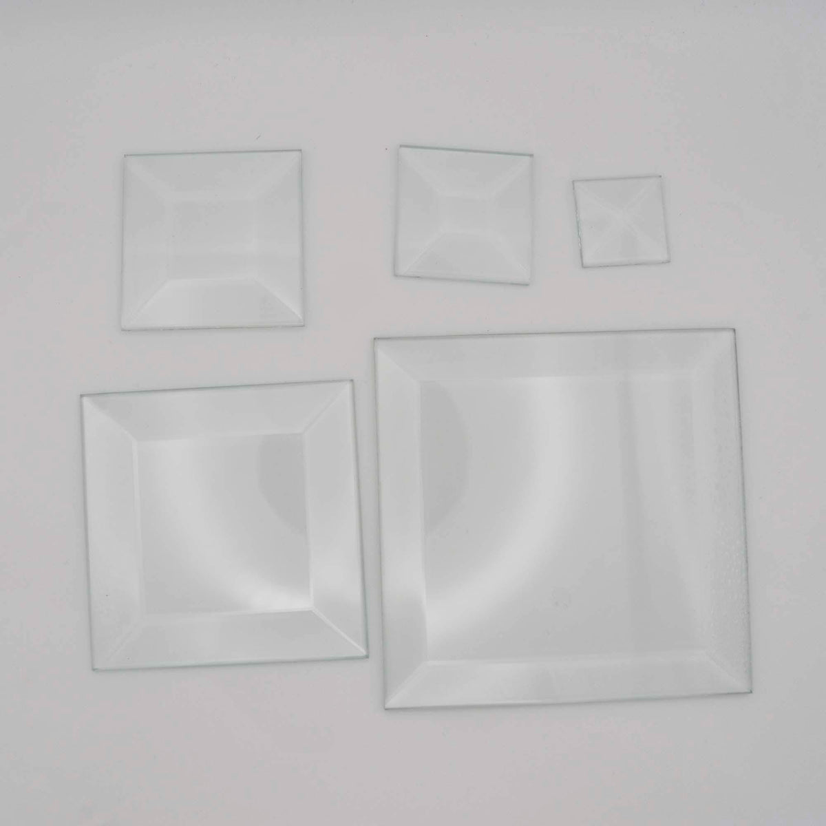 Square Beveled Glass, 1 piece clear glass bevel 1" 1.5" 2" 3" or 4"