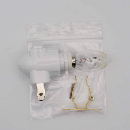 White Night Light Kit with brass clip and bulb