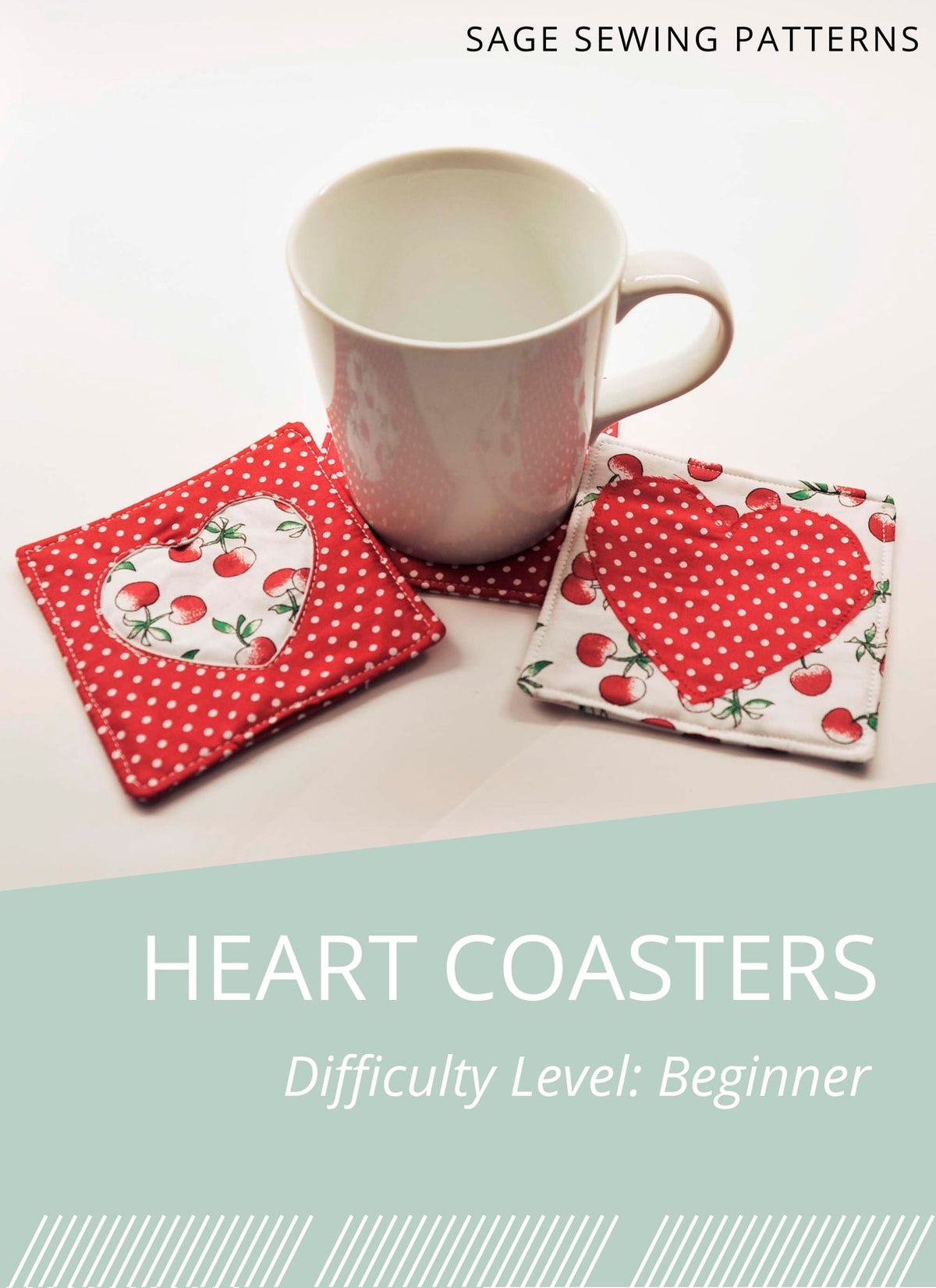 Heart Cut Out Coaster, digital sewing pattern tutorial