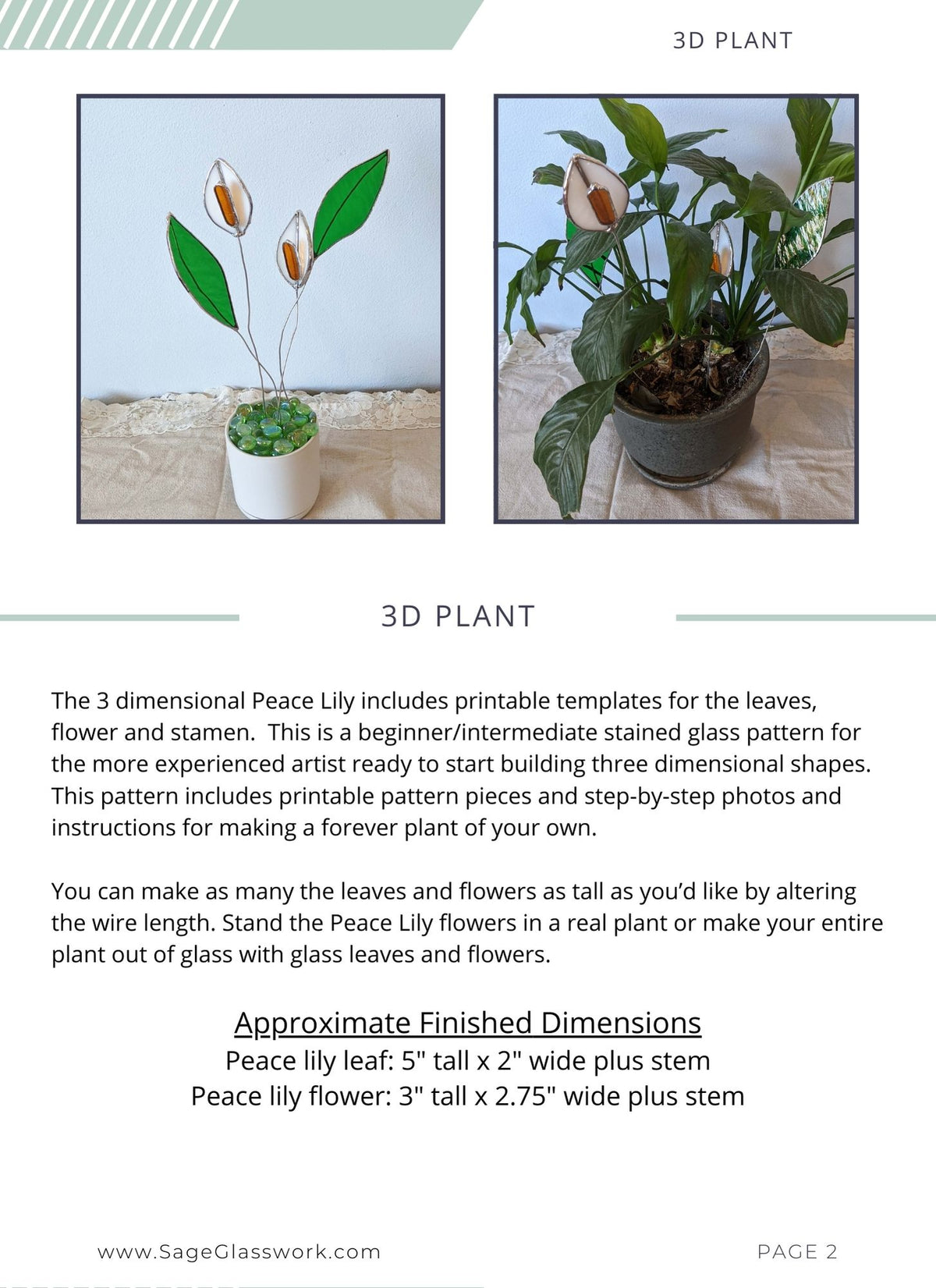 3D Peace Lily TUTORIAL