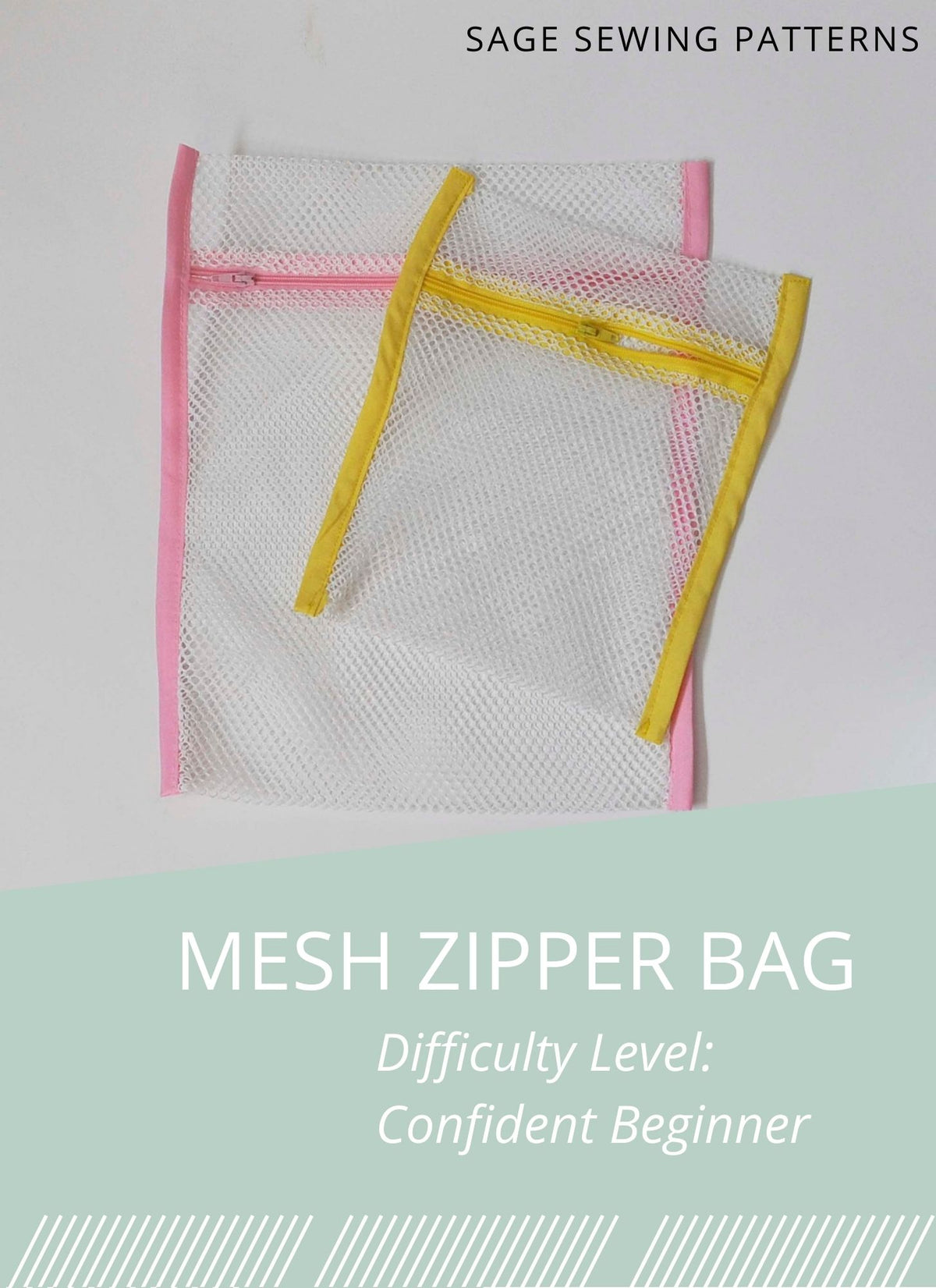 Zippered Mesh Laundry Bags, digital sewing pattern tutorial in 2 sizes