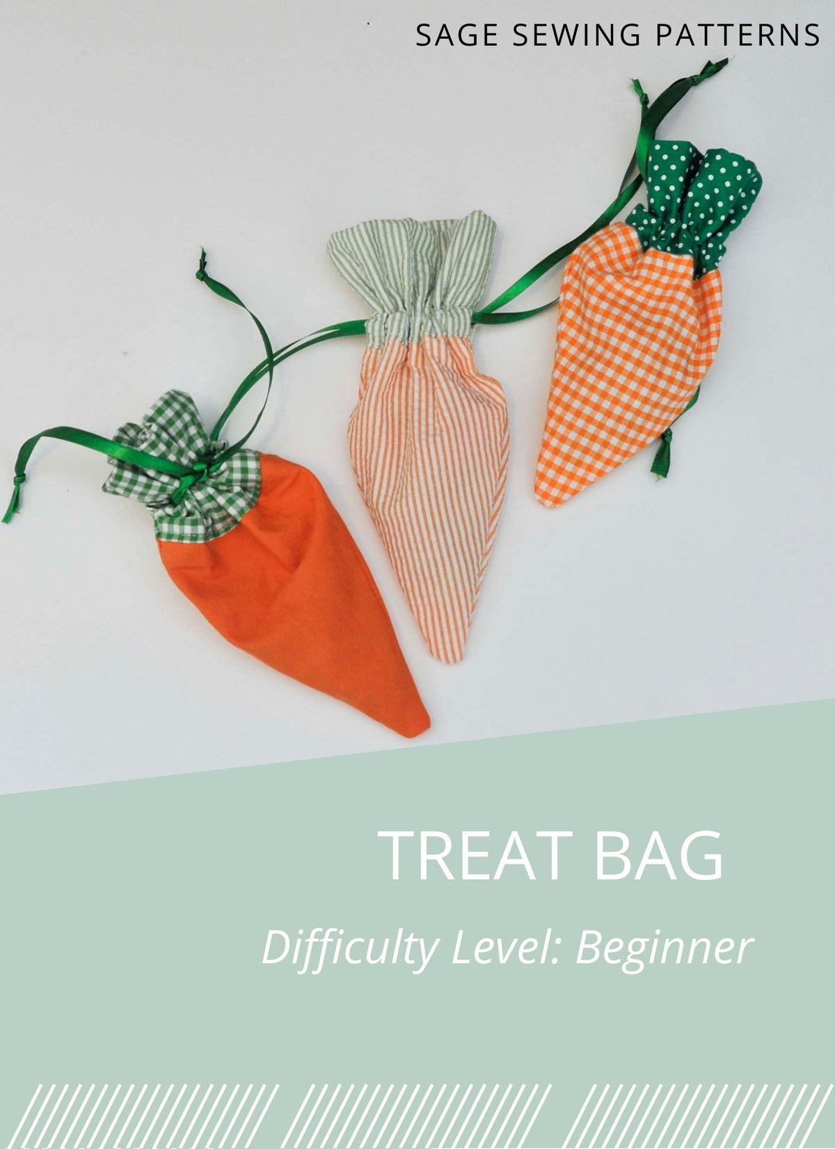 Carrot Treat Bags, digital sewing pattern tutorial