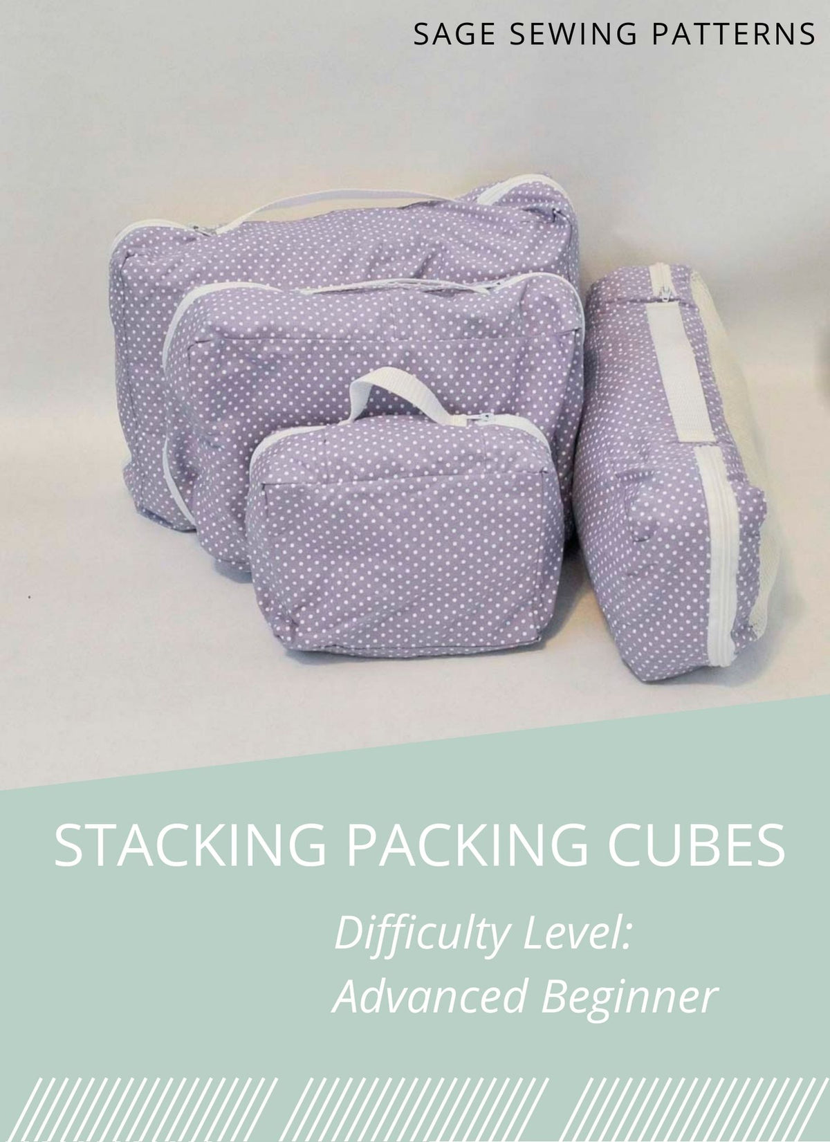 Stacking Packing Cubes, digital sewing pattern tutorial in 4 sizes