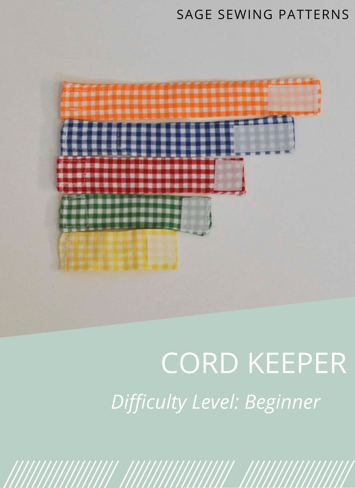 Cord Keeper Wraps, digital sewing pattern tutorial, 5 sizes
