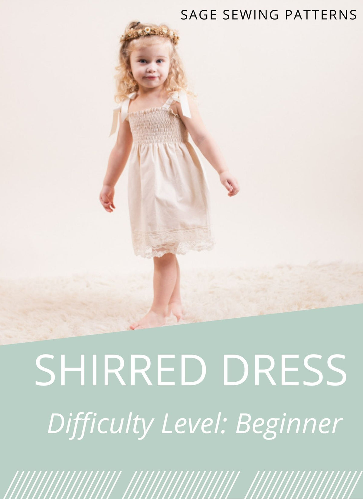 Girls Shirred Dress, digital sewing pattern tutorial