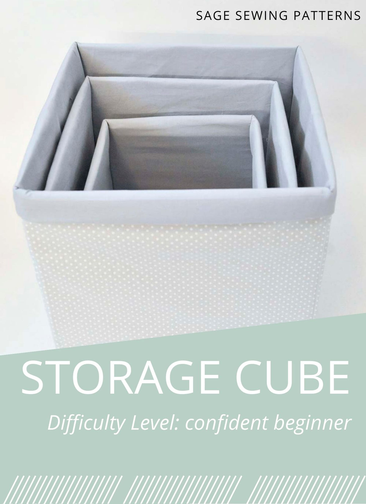 Storage Cube Box, digital sewing pattern tutorial 3 sizes