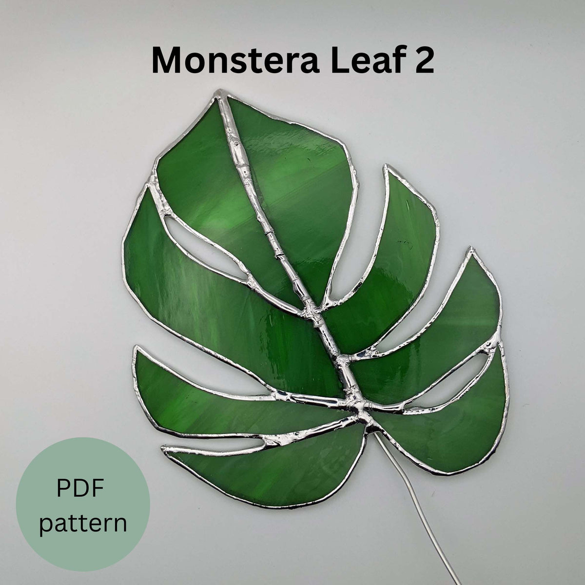 Monstera Leaf set of 3 stained glass PATTERN