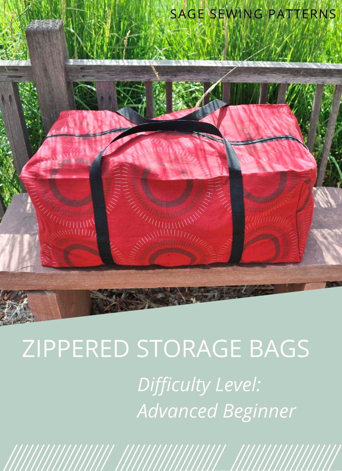 Zippered Storage Duffle Bags, digital sewing pattern tutorial, 3 sizes