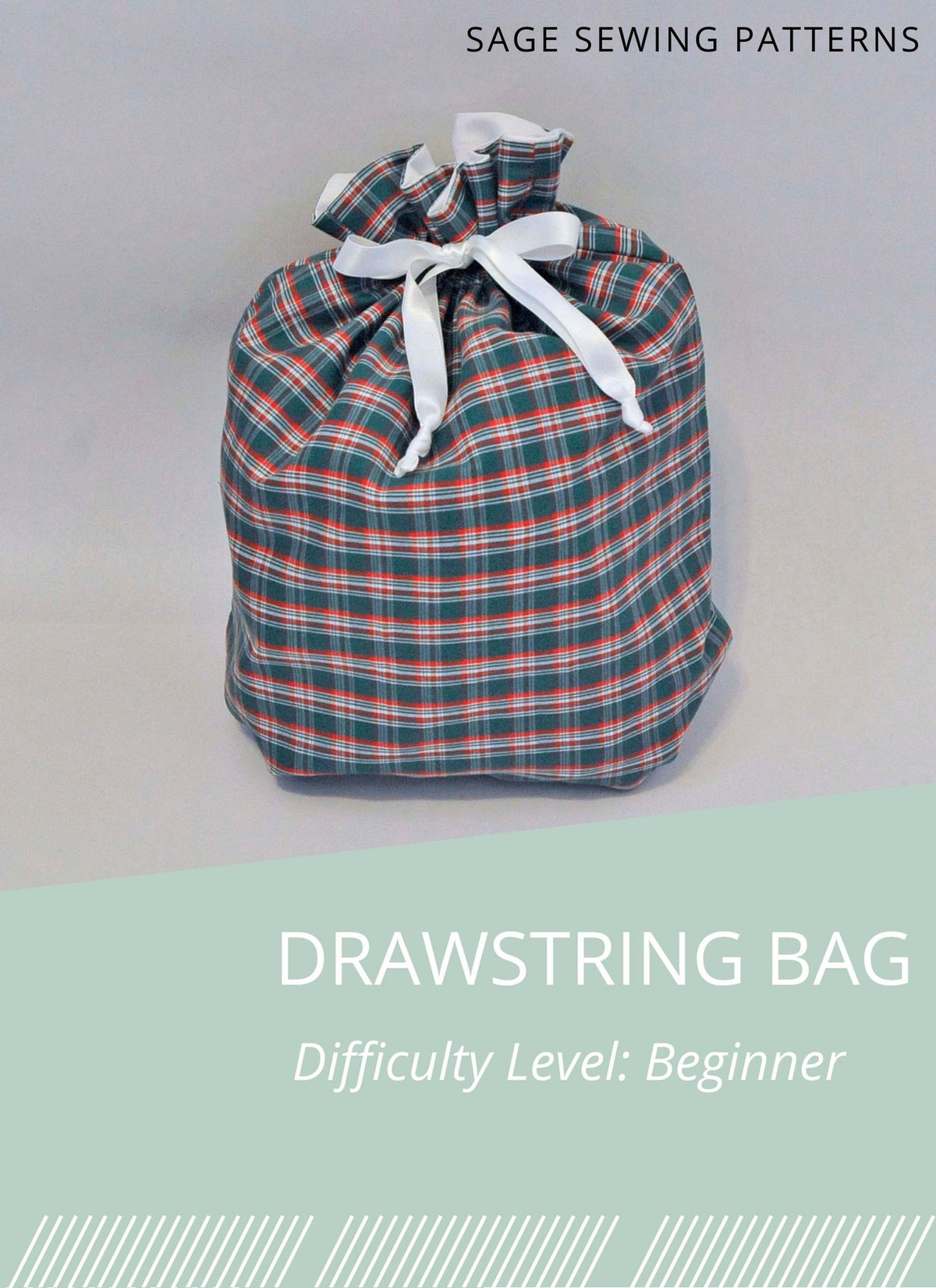 Reusable Drawstring Gift Bags, digital sewing pattern tutorial in 4 sizes