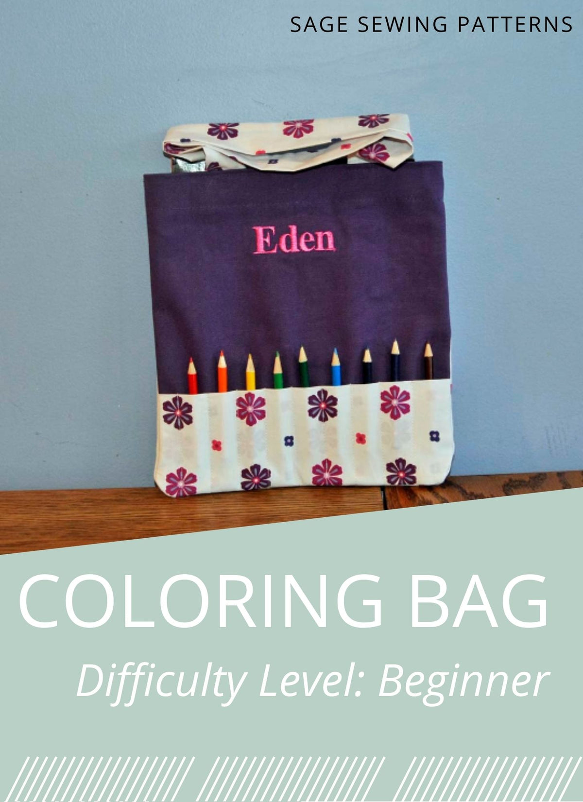 Coloring Bag, digital sewing pattern tutorial
