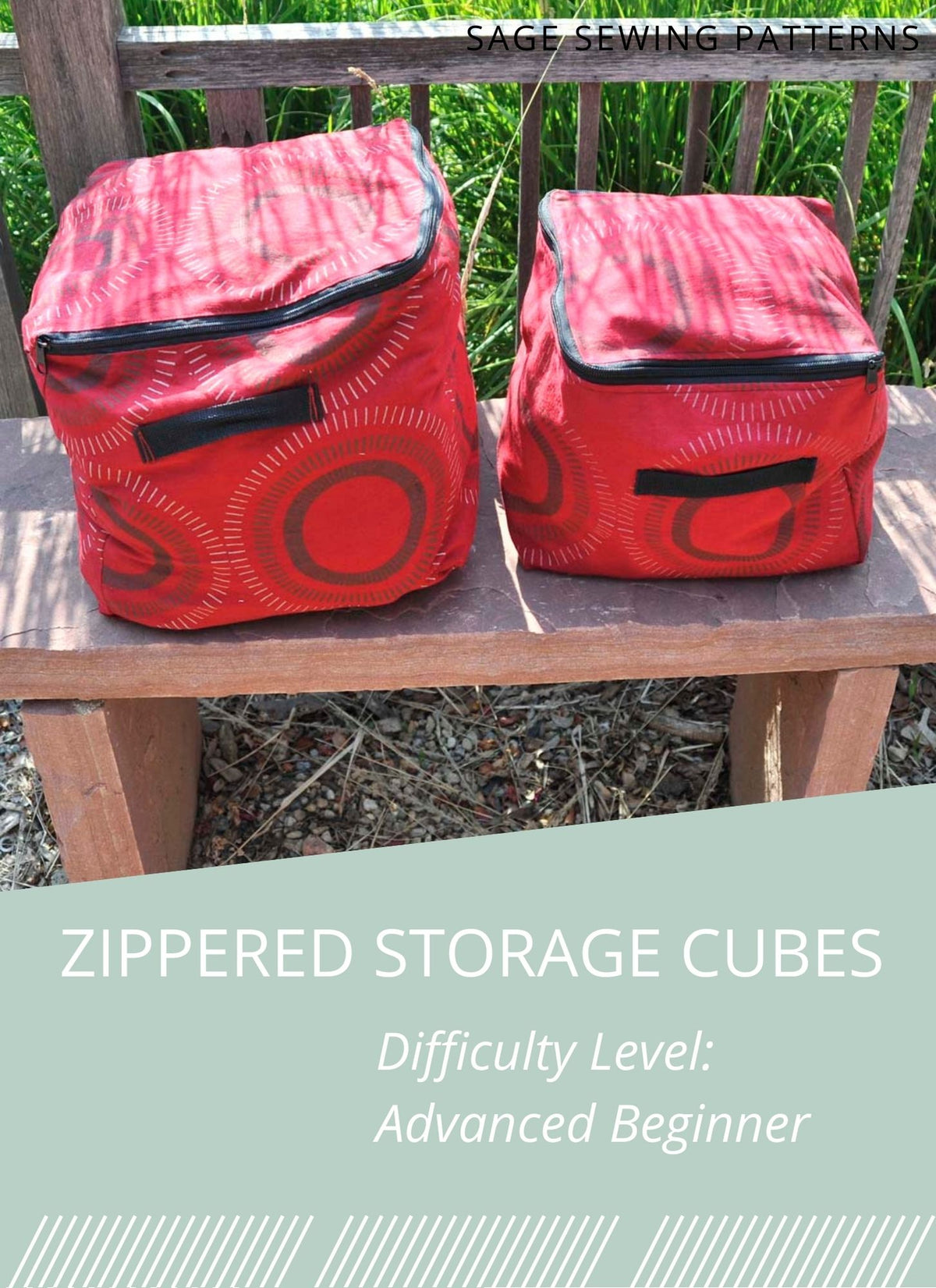 Zippered Storage Cubes, digital sewing pattern tutorial, 2 sizes