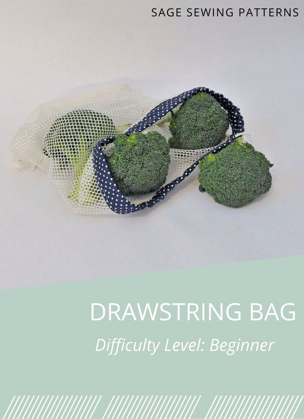 Mesh Produce Bags, digital sewing pattern tutorial in 3 sizes