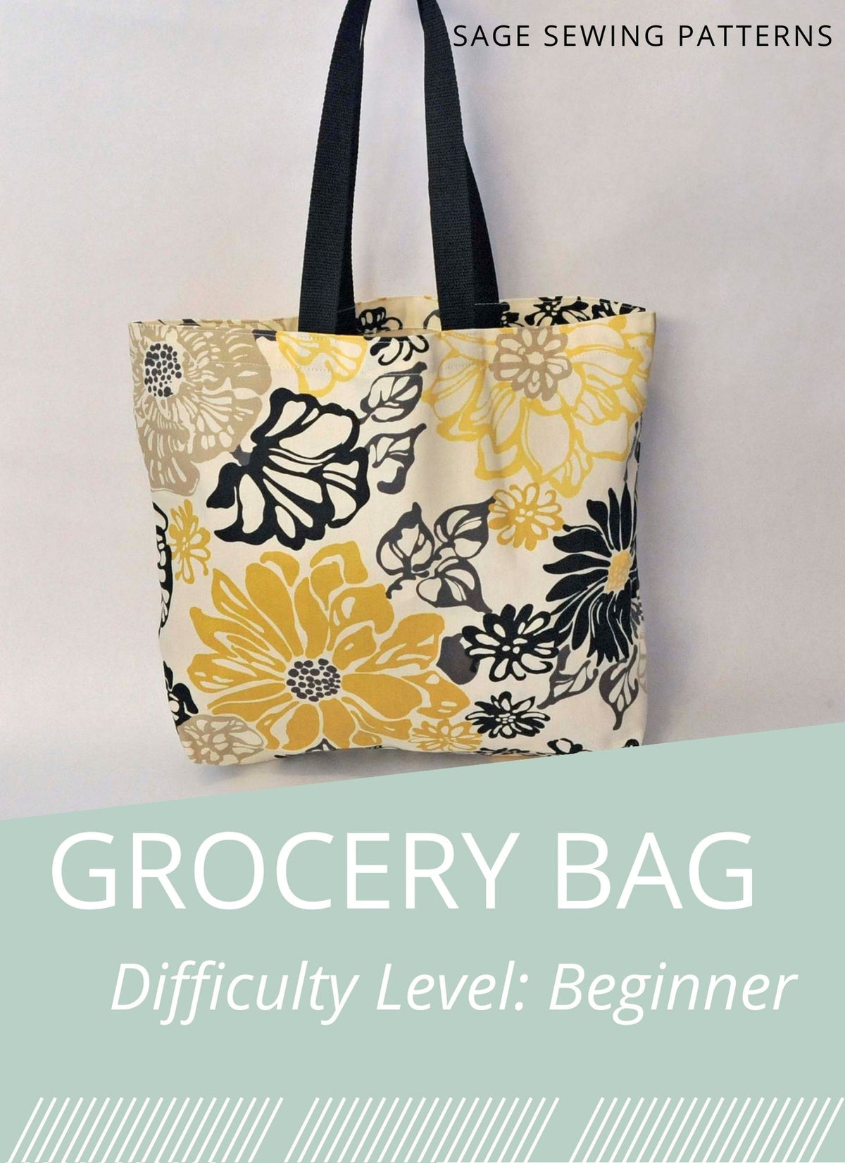 Canvas Grocery Bag, digital sewing pattern tutorial