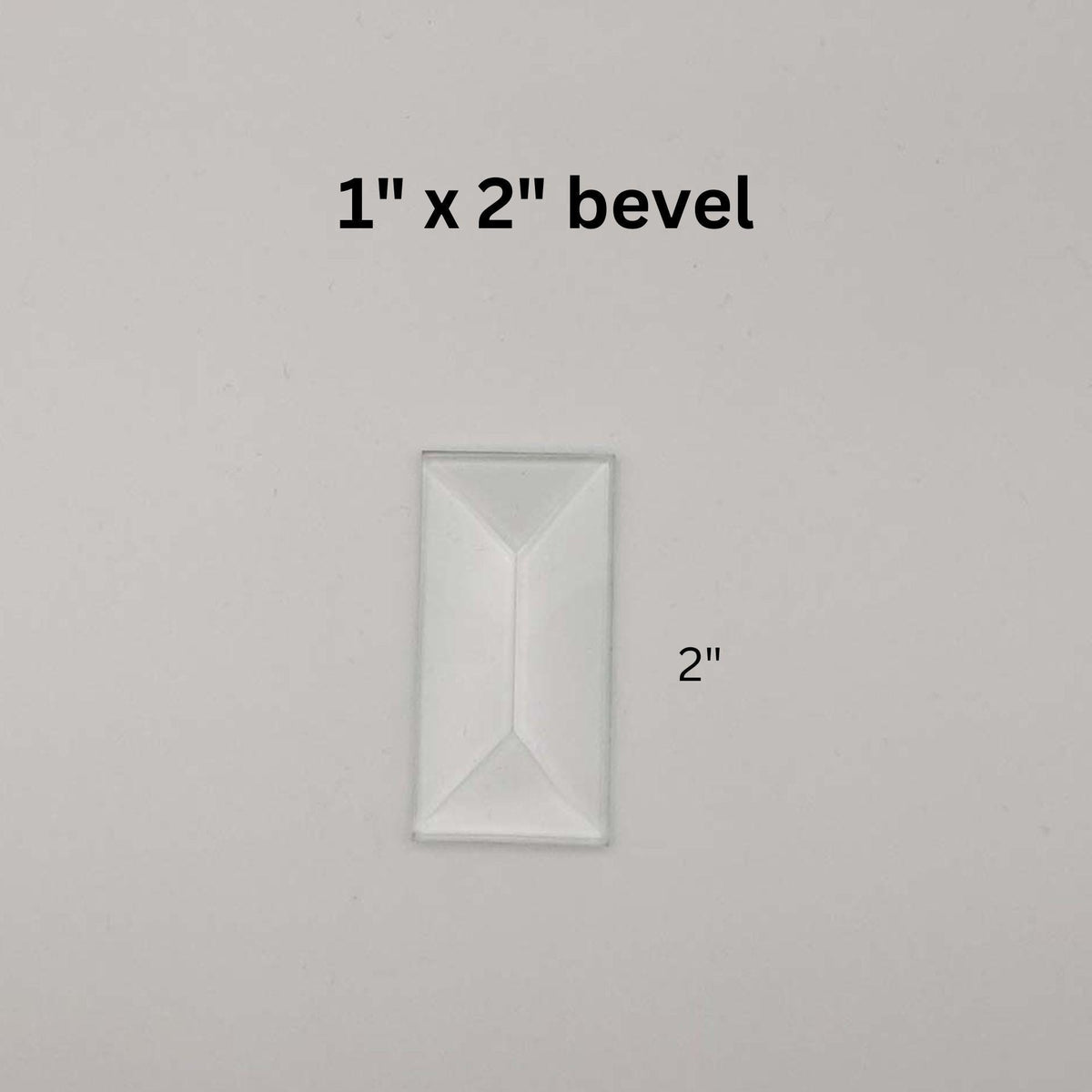 Rectangle Beveled Glass, 1 inch wide pencil bevel by 1" 2" 3" or 4"