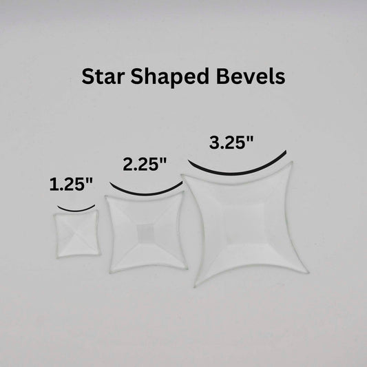 Star Glass Bevel, 1.25 or 2.25 inch concave crystal