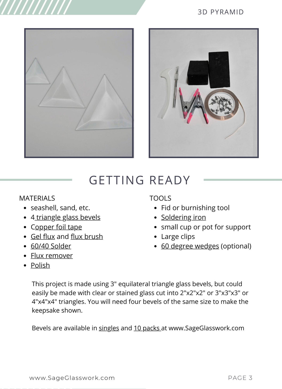 Keepsake Pyramid stained glass pattern TUTORIAL