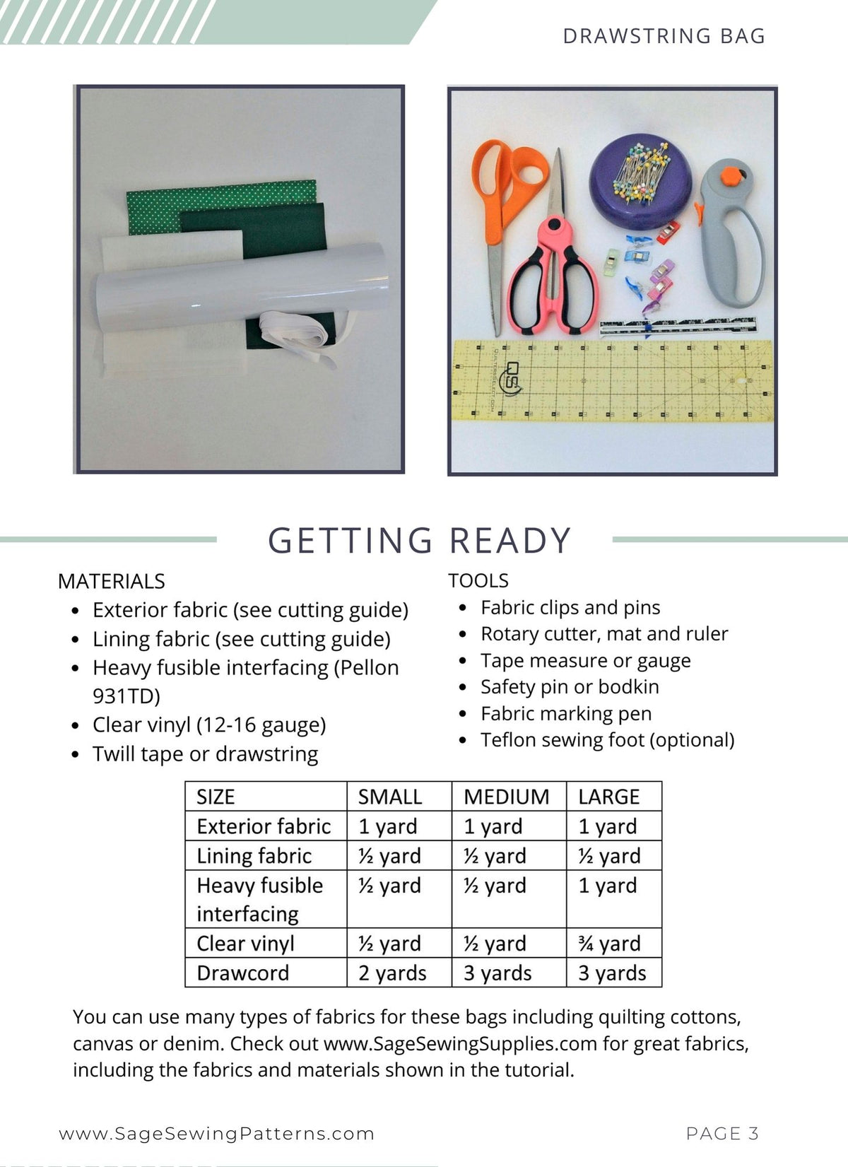 Peek A Boo storage bags, digital sewing pattern tutorial in 3 sizes
