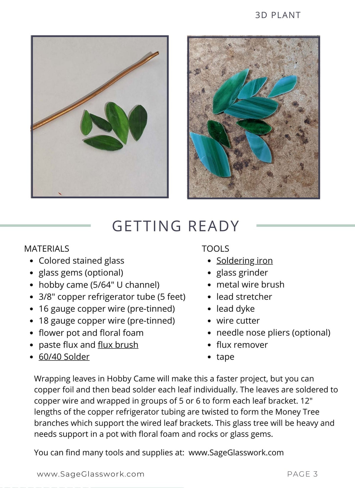 3D Money Tree TUTORIAL stained glass pattern